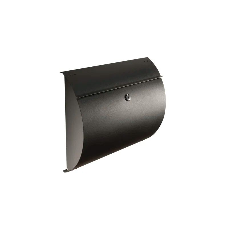 Black Locking Wall Mounted Steel Mailbox