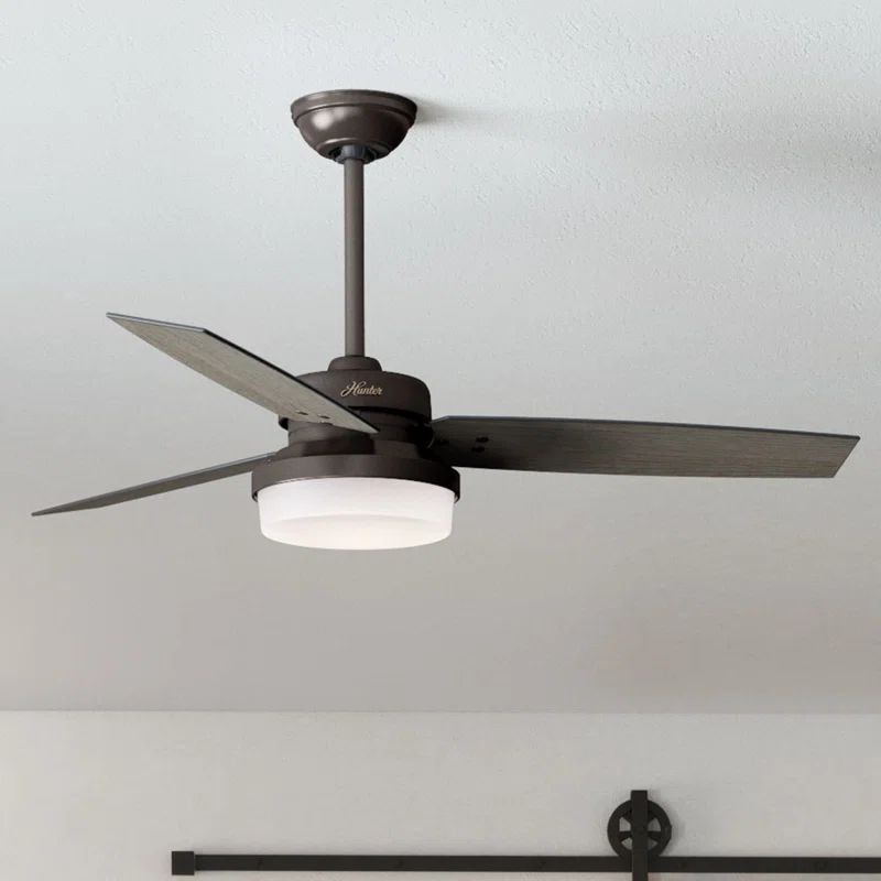 52" Bronze Ceiling Fan with LED Light and Remote