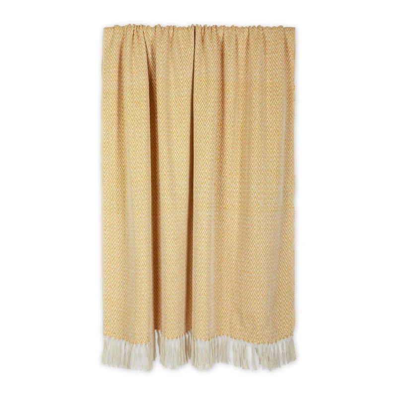 Honey Gold Handloom Chevron Cotton Throw Blanket
