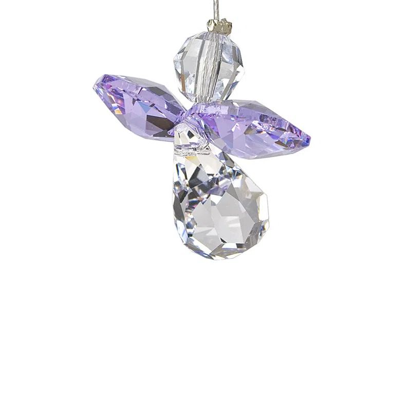 Light Amethyst Crystal Guardian Angel Suncatcher Ornament