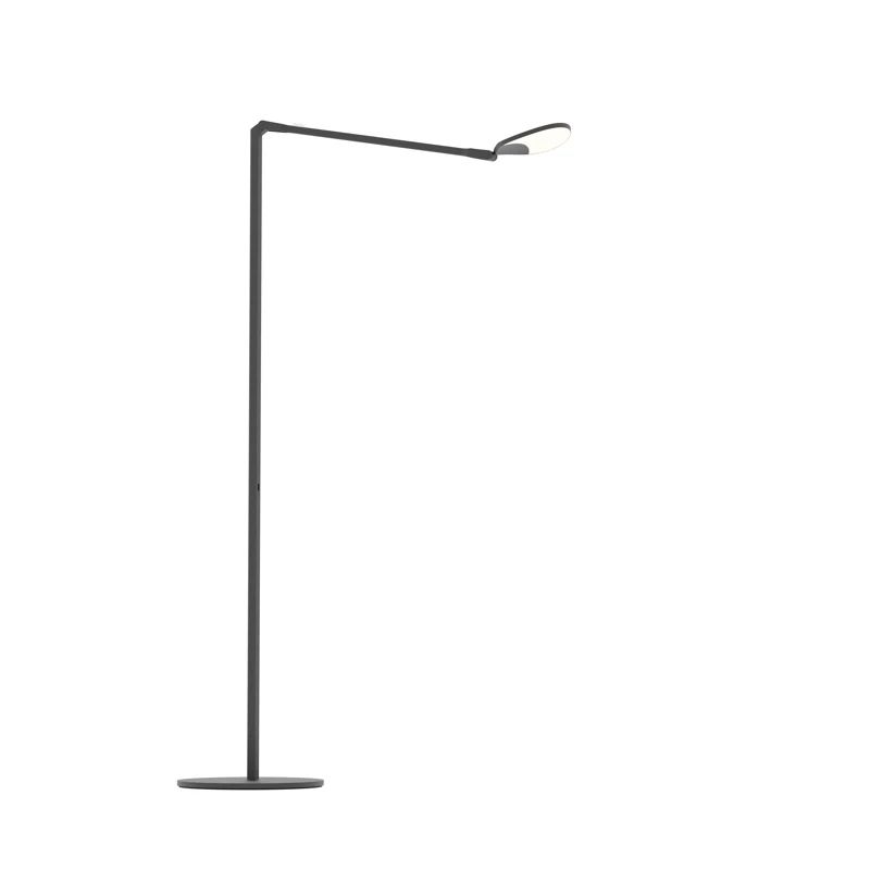 Splitty Adjustable Matte Black LED Floor Lamp with USB Port