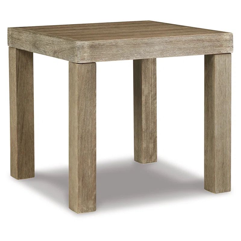 Silo Point Brown Eucalyptus Rectangular Outdoor End Table