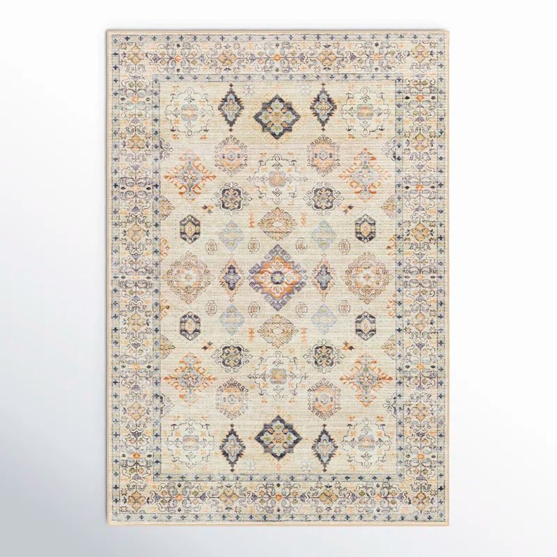 Park Forest Beige and Gray Washable Traditional Area Rug