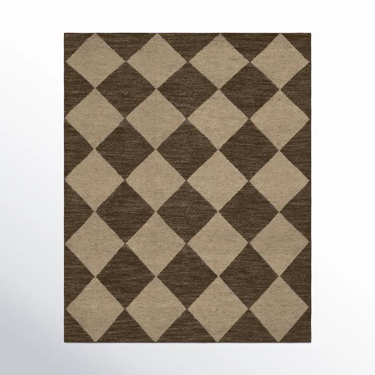 Winnie Brown and Tan Geometric Wool 8' x 10' Area Rug