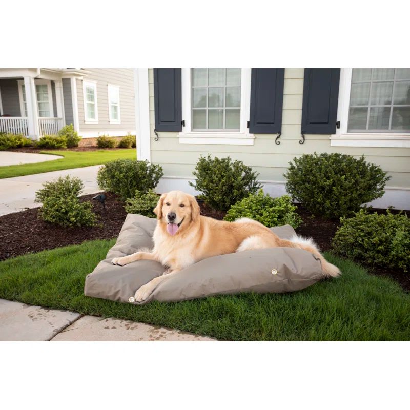 Small Gunmetal Waterproof Outdoor Rectangle Dog Bed