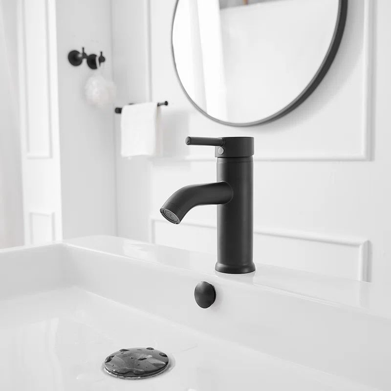 Matte Black Stainless Steel Single-Handle Bathroom Faucet