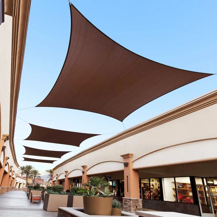 Brown 14' x 20' Rectangle Sun Shade Sail Canopy Fabric