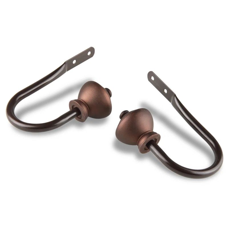 Bronze Finish Steel Curtain Holdback Set of 2