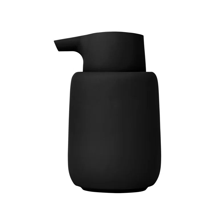 Black Ceramic and Silicone Soap Dispenser, 14 cm