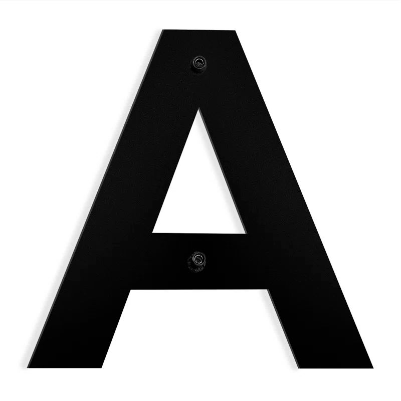 6" Black Stainless Steel Floating House Letter A