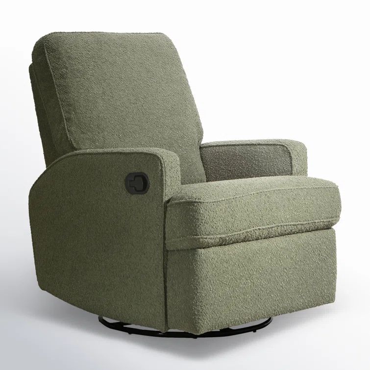 Sage Boucle Swivel Reclining Glider with Steel Frame