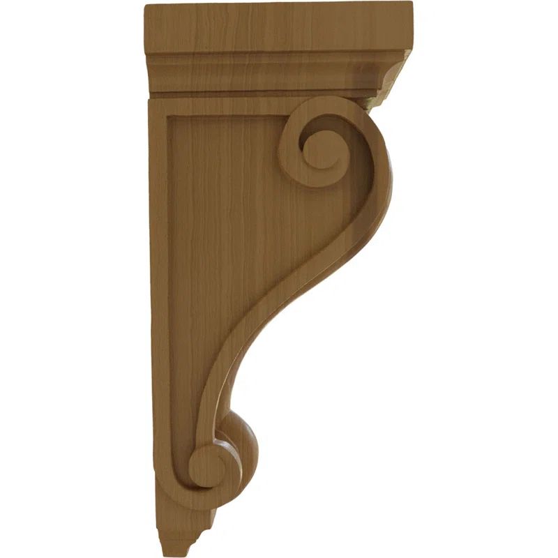 Devon Cherry Wood Traditional Decorative Corbel, 13.25" Height