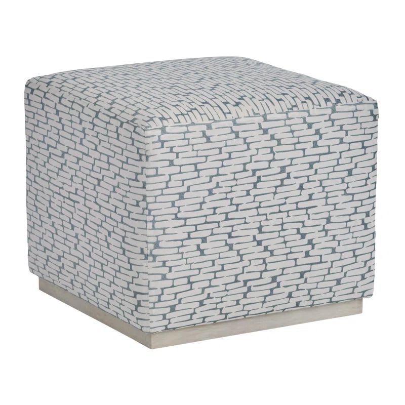 Portola Elegance Upholstered Ottoman with Custom Textile Design