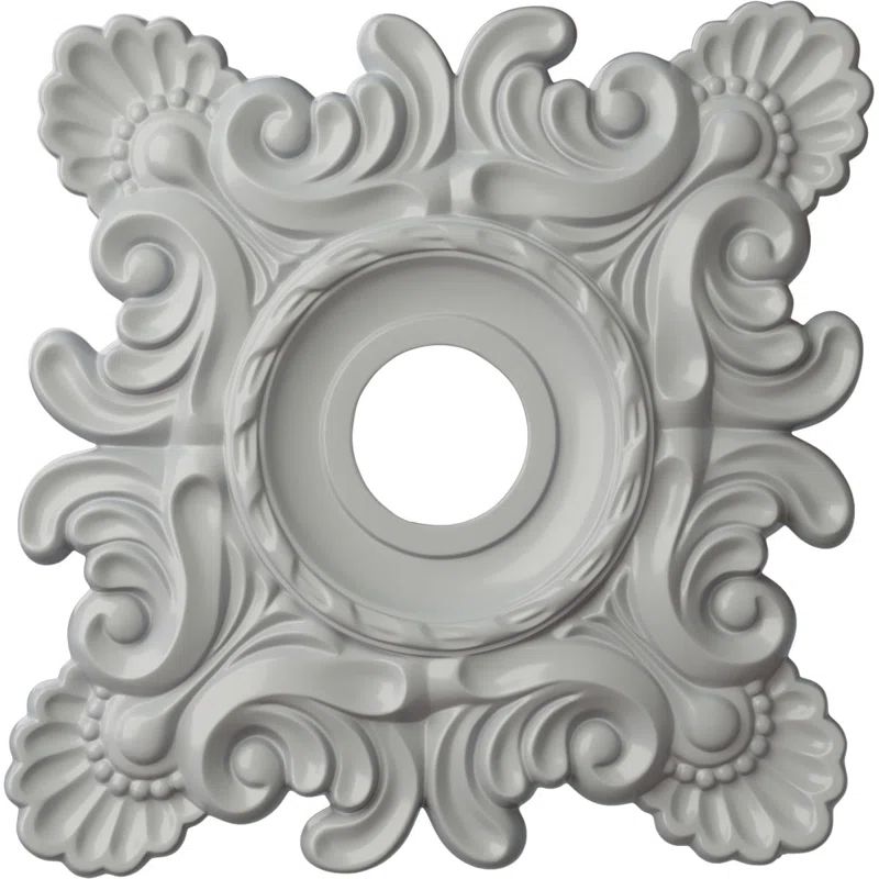 Hand-Painted Frost Polyurethane Decorative Ceiling Medallion