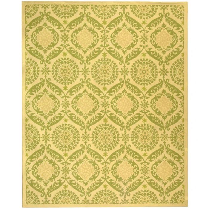 Handmade Ivory Wool Area Rug with Geometric Pattern