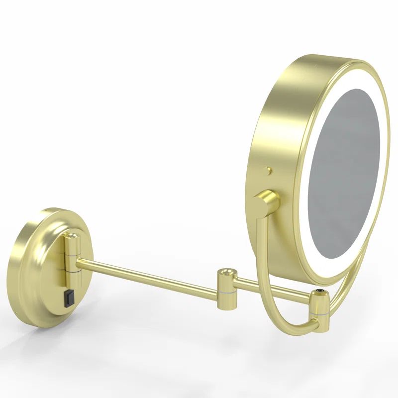 Brushed Brass LED Wall Mounted Magnifying Mirror