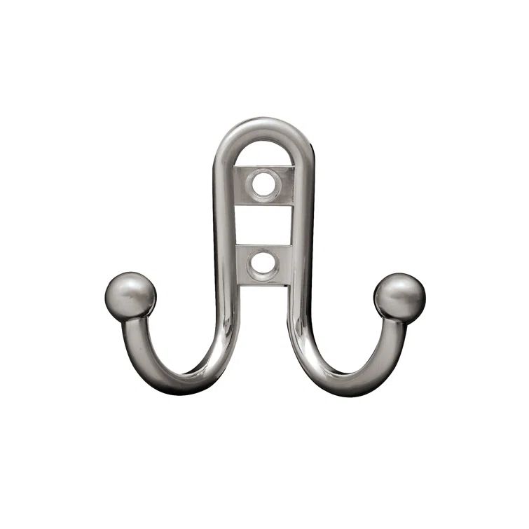 Satin Nickel Wall Mounted Double Robe Hook