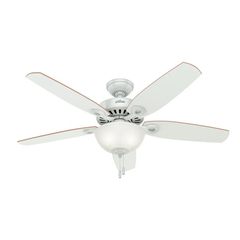 Snow White 52" Ceiling Fan with LED Light and Beech Blades