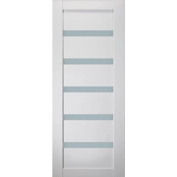 24" x 80" White MDF and Glass Prehung Interior Door