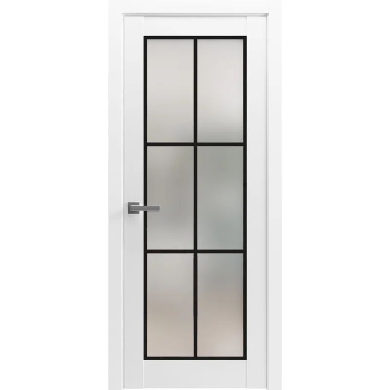White Silk Frosted Glass 30 x 84 Inch Solid Pine Interior Door