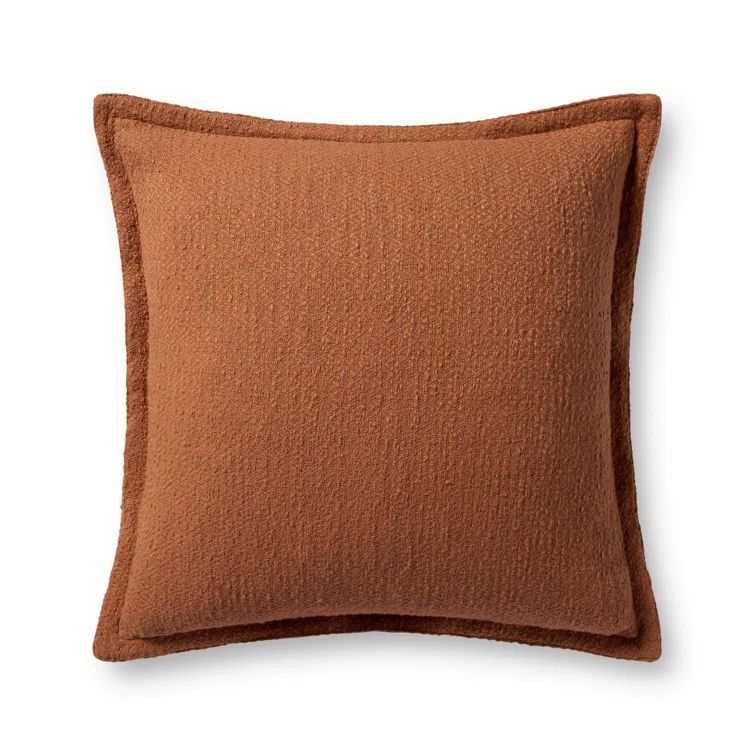 Morris 22'' Orange Textured Throw Pillow Cover