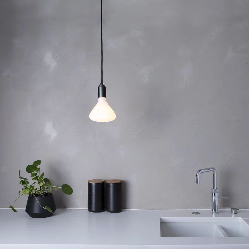 Noma Mini White Glass Contemporary Pendant Light, 5.5" Wide