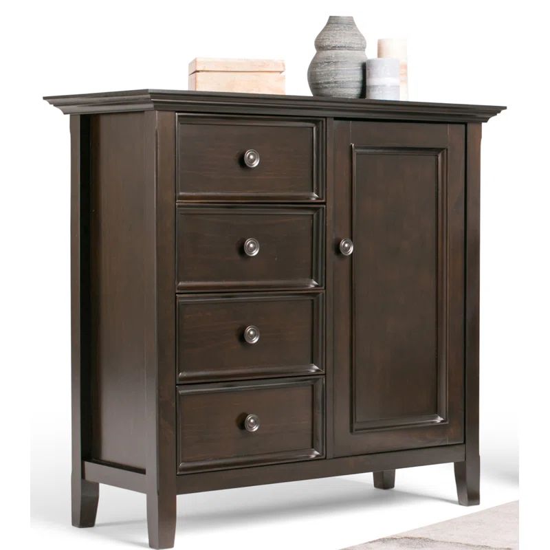 Amherst Hickory Brown Solid Wood Storage Cabinet with Adjustable Shelves