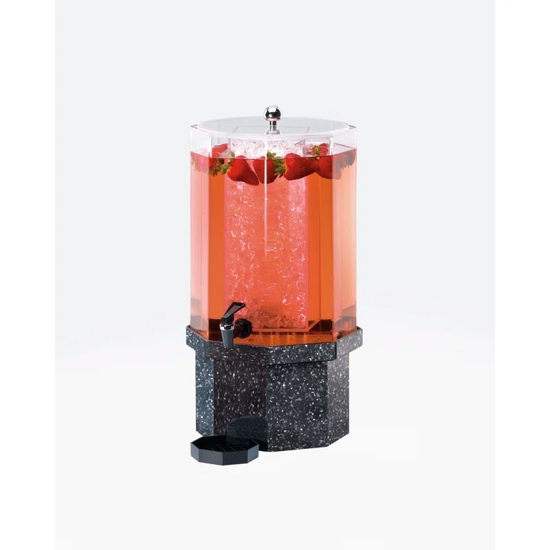 Charcoal Granite Octagonal Beverage Dispenser with Ice Chamber