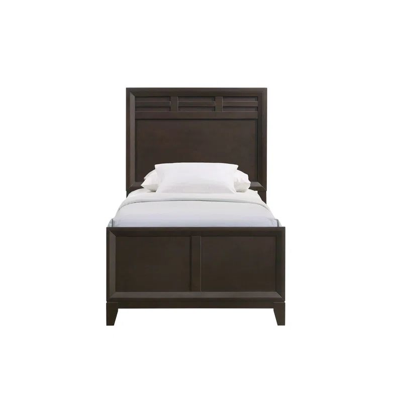 Merlot Twin Wood Bed with High Headboard and Drawers