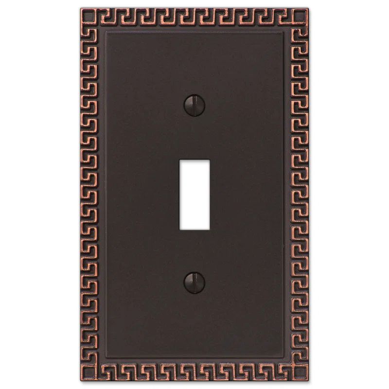 Bronze Greek Key Single Toggle Light Switch Wall Plate