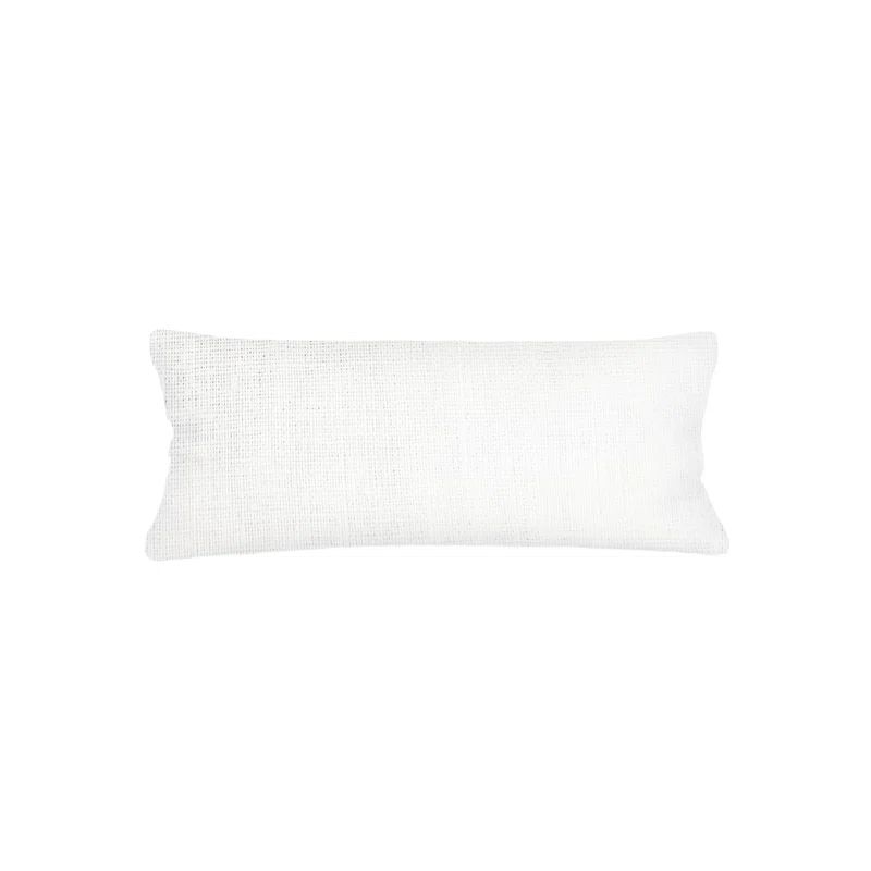 Anaya White Linen Throw Pillow with Down Blend Insert