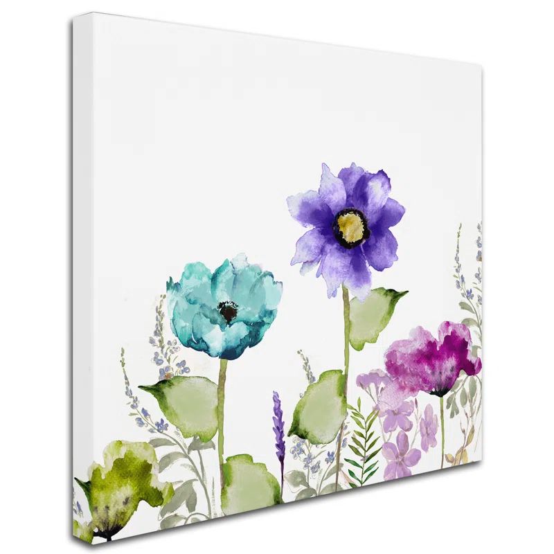 Avril II 24x24 Watercolor Floral Canvas Art