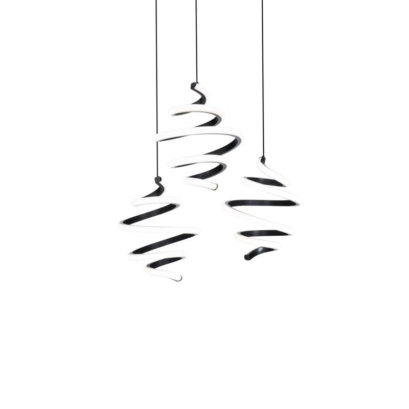 Black Aluminum LED Indoor/Outdoor Pendant Light with Silicone Diffuser
