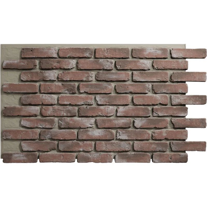 Burnished Red Faux Brick Panel Siding, 27" x 46.875"
