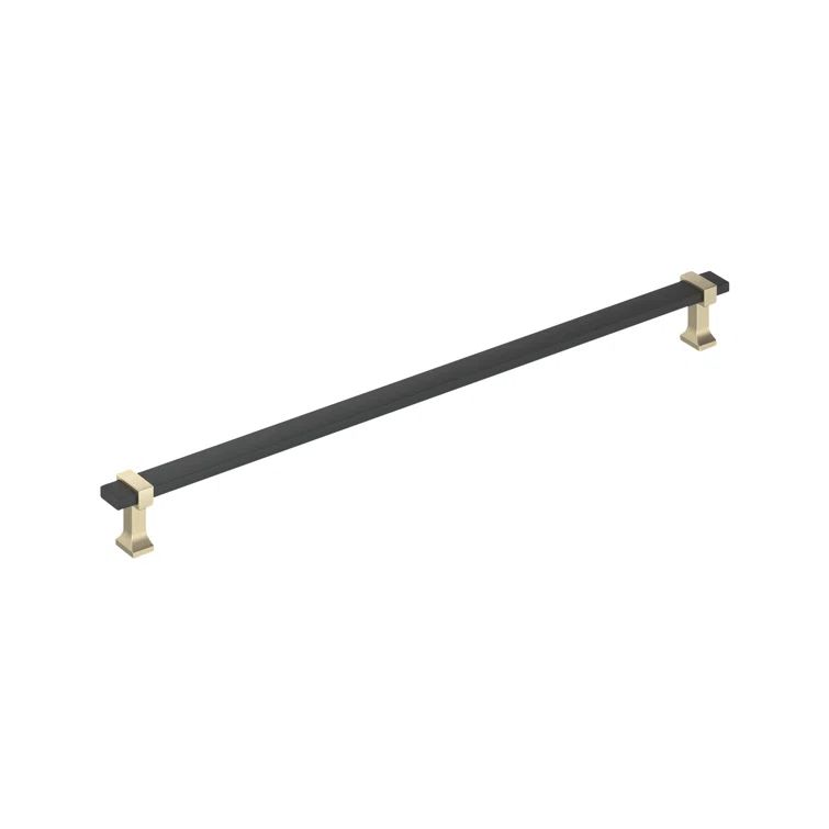 Amerock Overton 18 inch Brushed Matte Black and Golden Champagne Appliance Pull