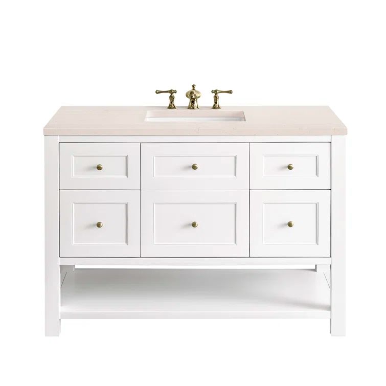 Breckenridge 48" White Solid Wood Single Vanity