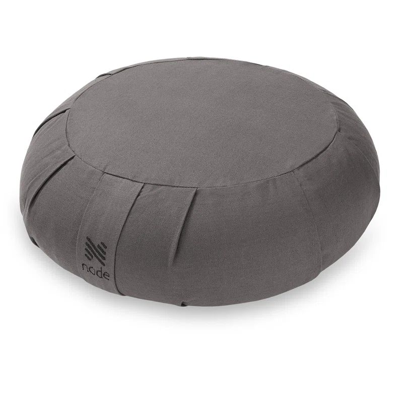 Gray Organic Cotton Round Buckwheat Meditation Cushion