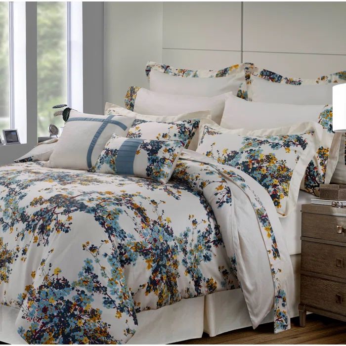 Full Blue Cotton Reversible Bed in a Bag Set