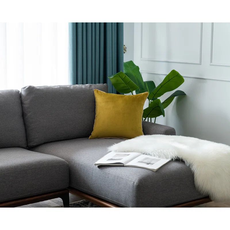 Ocher Mix Velvet Reversible Throw Pillow Set