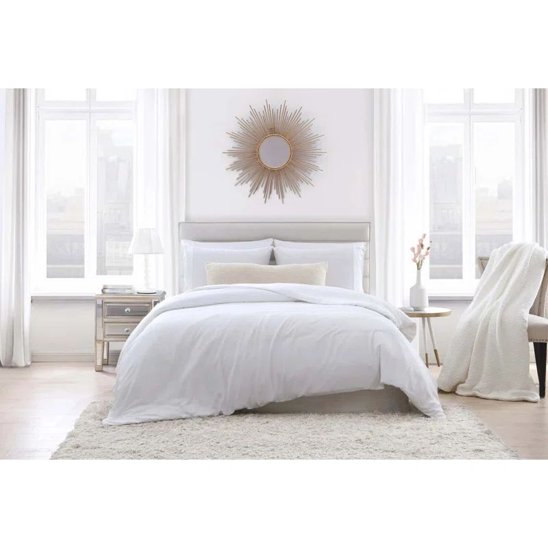 Clear White Bamboo King-Cal King Duvet Cover