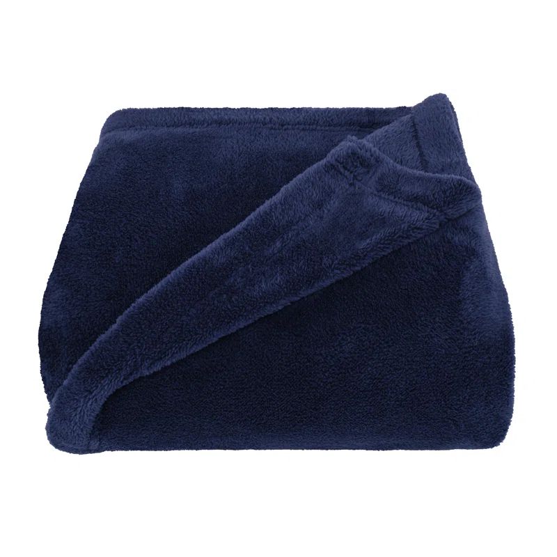 Navy Blue Ultra-Soft Fleece Throw Blanket, 50x60 inches