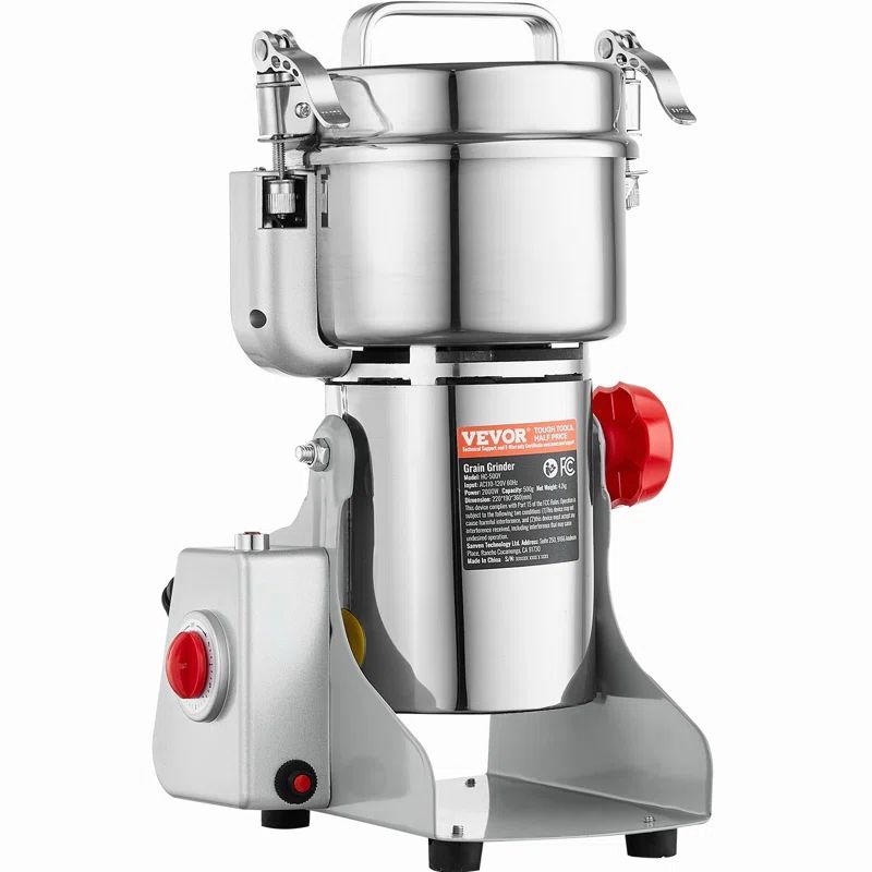 VEVOR 500g Silver Stainless Steel Electric Grain Mill Grinder