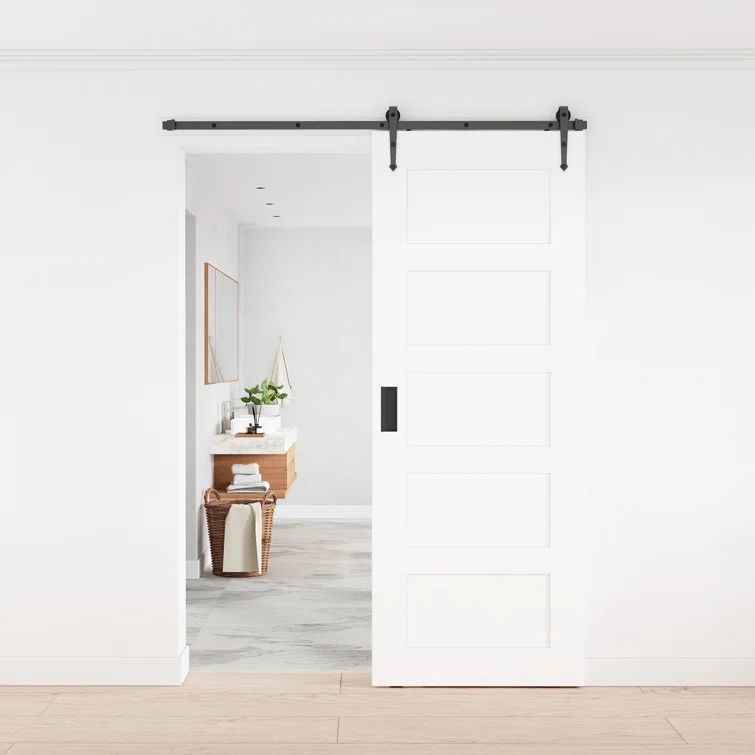 Matte Black 132-Inch Single Barn Door Hardware Kit