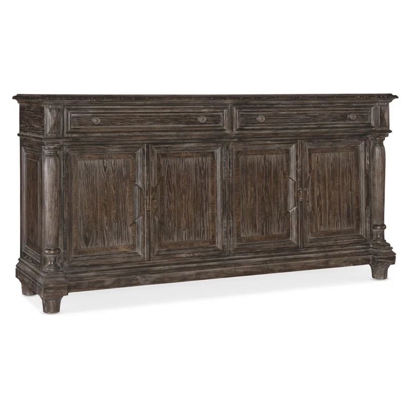 76'' White Traditional Pine Oak Maple Sideboard