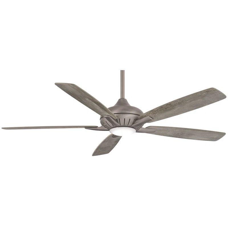 60" Burnished Nickel and Savannah Gray Smart Ceiling Fan with LED Light