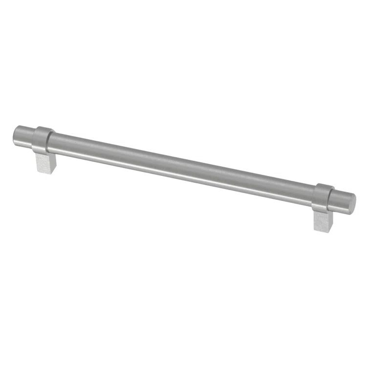 Matte Silver Modern Rectangular Bar Cabinet Drawer Pull