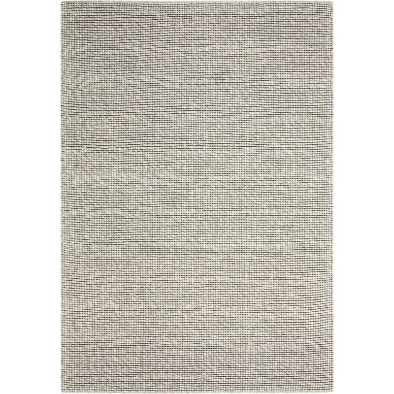 Handmade Basalt Wool-Cotton Blend Rectangular Area Rug 89" x 63"