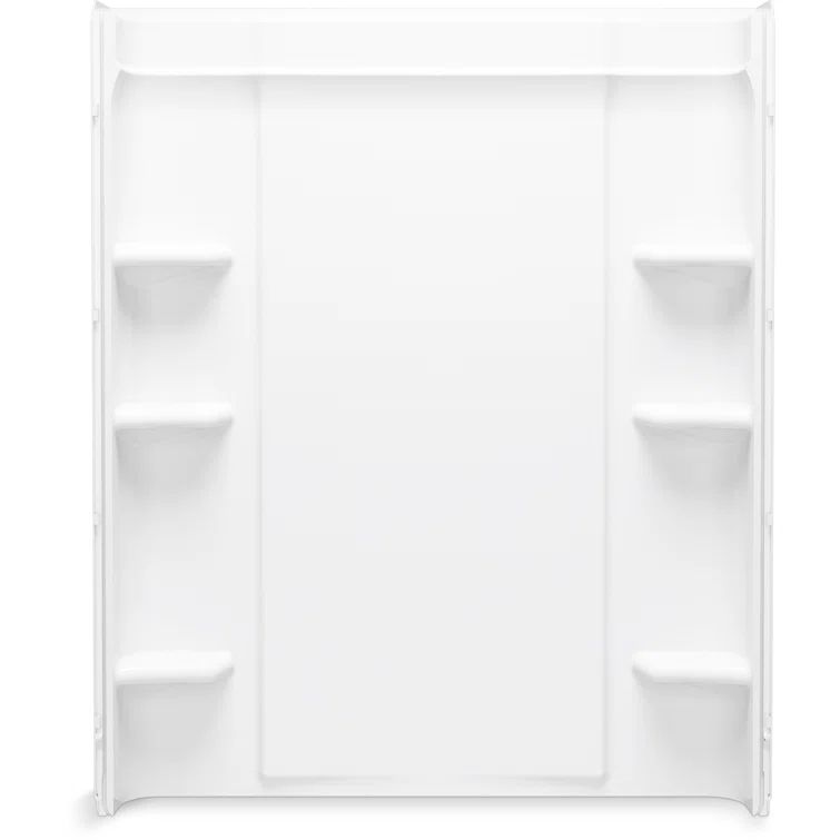 Medley 60" White Vikrell Shower Wall with Shelves