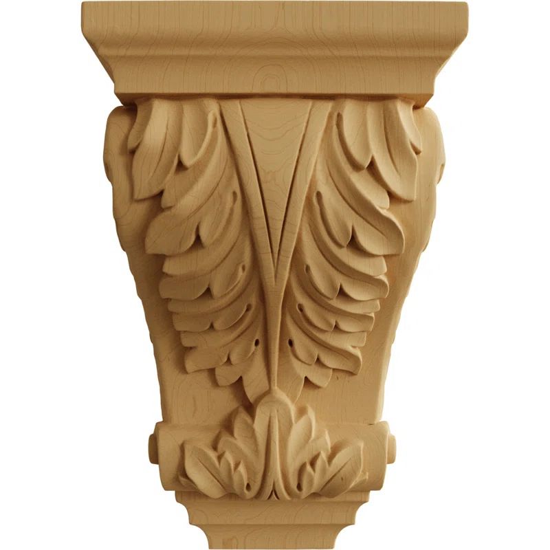Extra Small Acanthus Alder Wood Corbel 2.25" x 4.25"