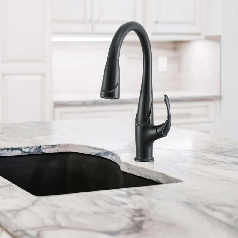 Oil Rubbed Bronze Pull Down Kitchen Faucet with Spray